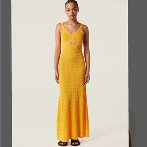 Tresse Yellow Long Knit Dress